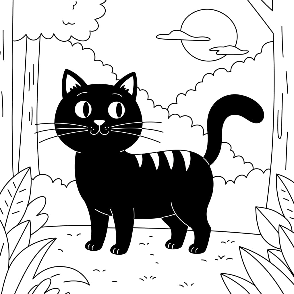 El Gato que deseaba ser amado 1 Dibujo para colorear del cuento El Gato que deseaba ser amado