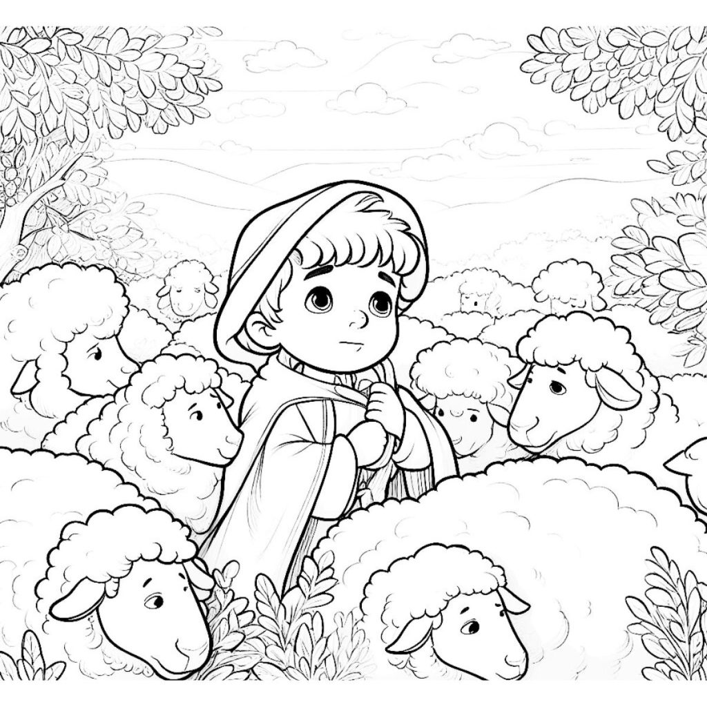El pastorcito mentiroso 1 Dibujo para colorear del cuento clásico El pastorcito mentiroso