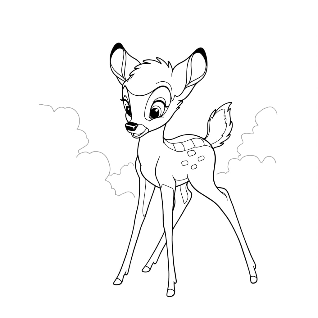 Bambi 1 Bambi el pequeño ciervo del bosque para colorear