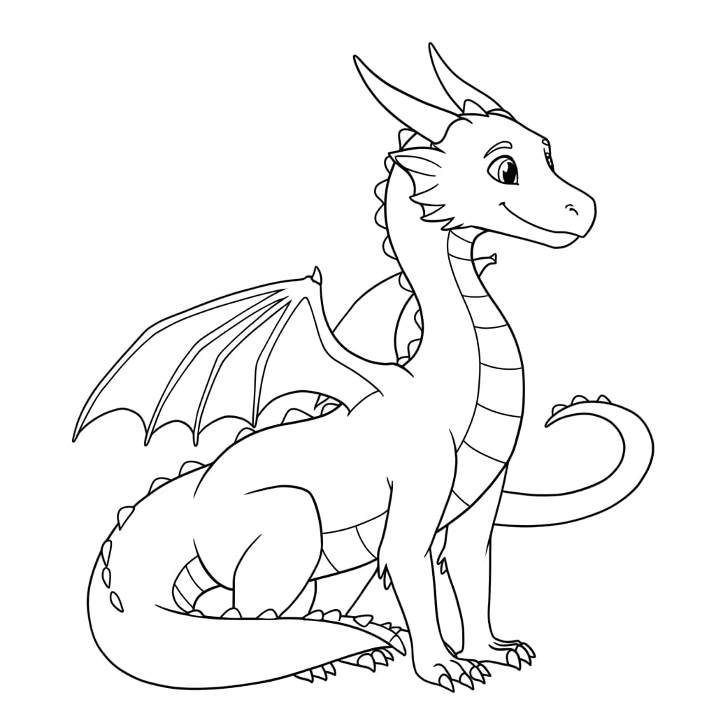 El niño, el dragón y el corazón del bosque 1 Imagen de Dragon para colorear, inspirado en el cuento el niño, el dragon y el corazon del bosque