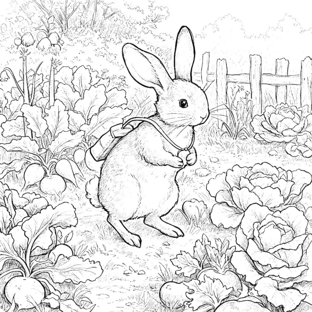 El cuento de Perico el conejo 1 Dibujo para colorear del cuento de Perico el Conejo
