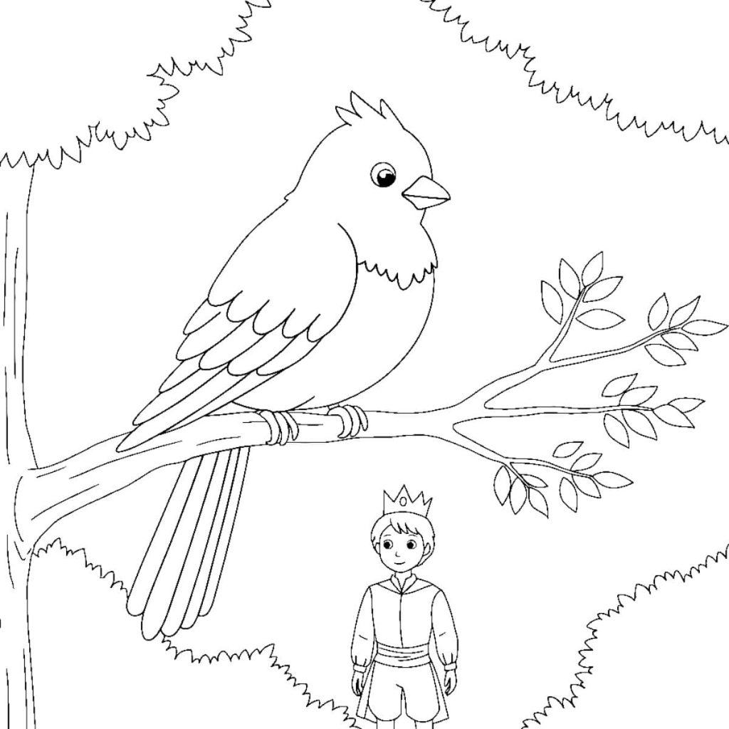 El Pájaro de Oro 1 Imagen para colorear del cuento infantil El Pájaro de Oro