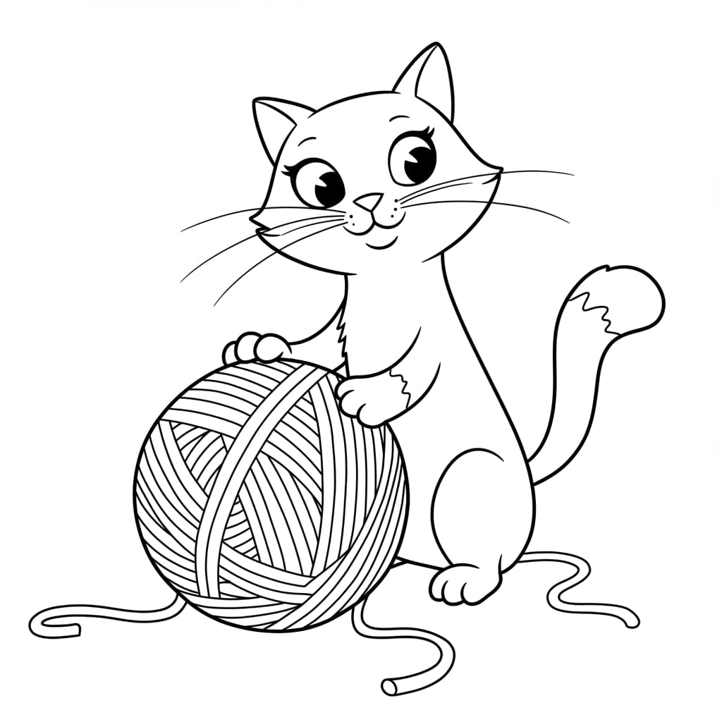 Mirringa Mirronga de Rafael Pombo 1 Imagen para colorear de una gata juguetona inspirada en el cuento de Rafael Pombo. Una divertida fábula sobre la travesura y la responsabilidad.